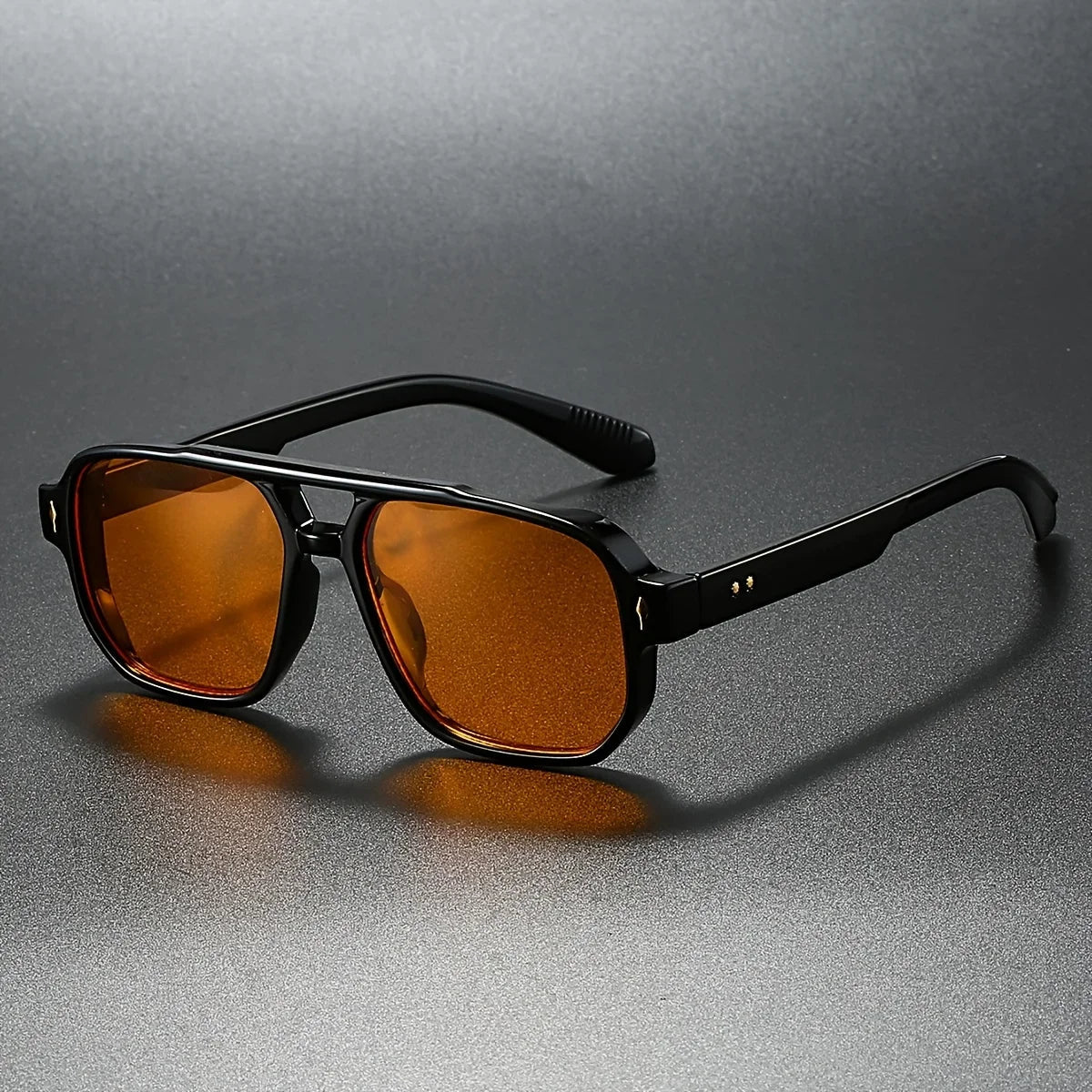 Marceau Lunettes de soleil aviateur carrées avec verres anti-éblouissement et protection UV400 - Hommfer