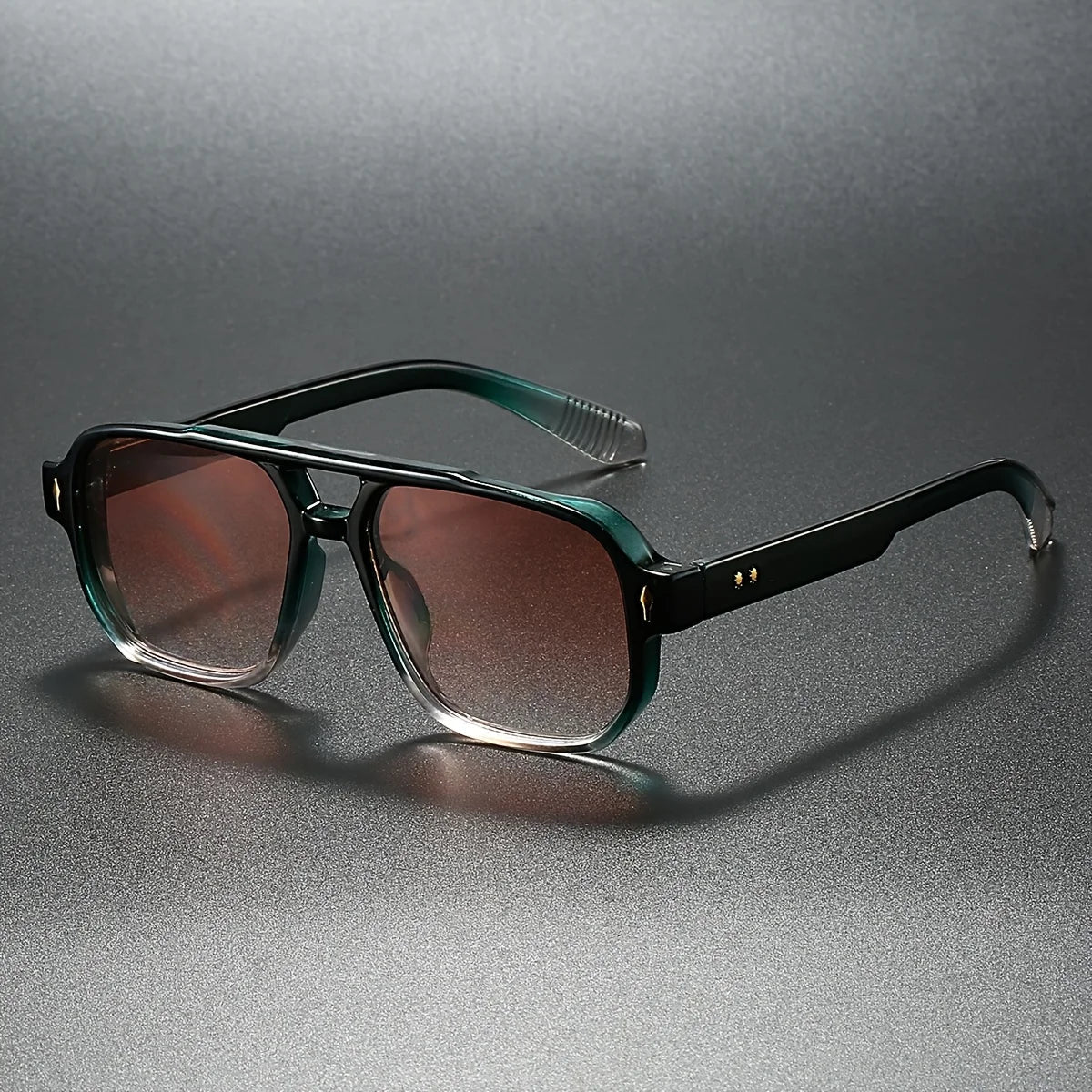 Marceau Lunettes de soleil aviateur carrées avec verres anti-éblouissement et protection UV400 - Hommfer