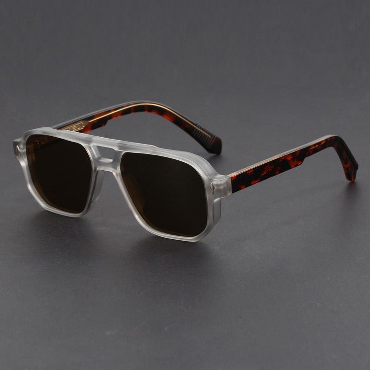Marceau Lunettes de soleil aviateur carrées unisexes avec verres dégradés UV400 et monture légère et résistante - Hommfer