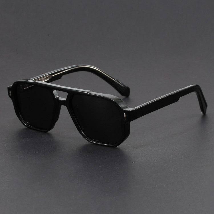 Marceau Lunettes de soleil aviateur carrées unisexes avec verres dégradés UV400 et monture légère et résistante - Hommfer