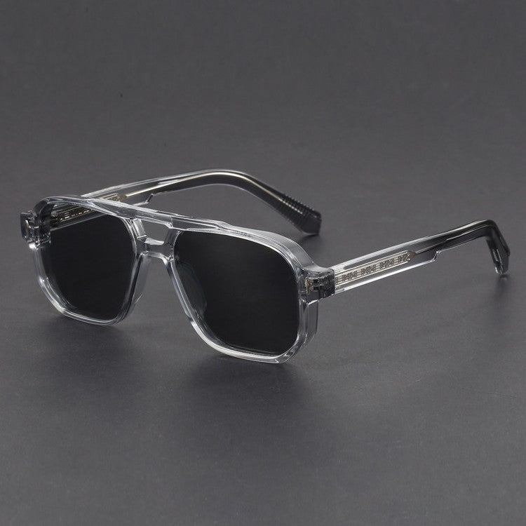 Marceau Lunettes de soleil aviateur carrées unisexes avec verres dégradés UV400 et monture légère et résistante - Hommfer