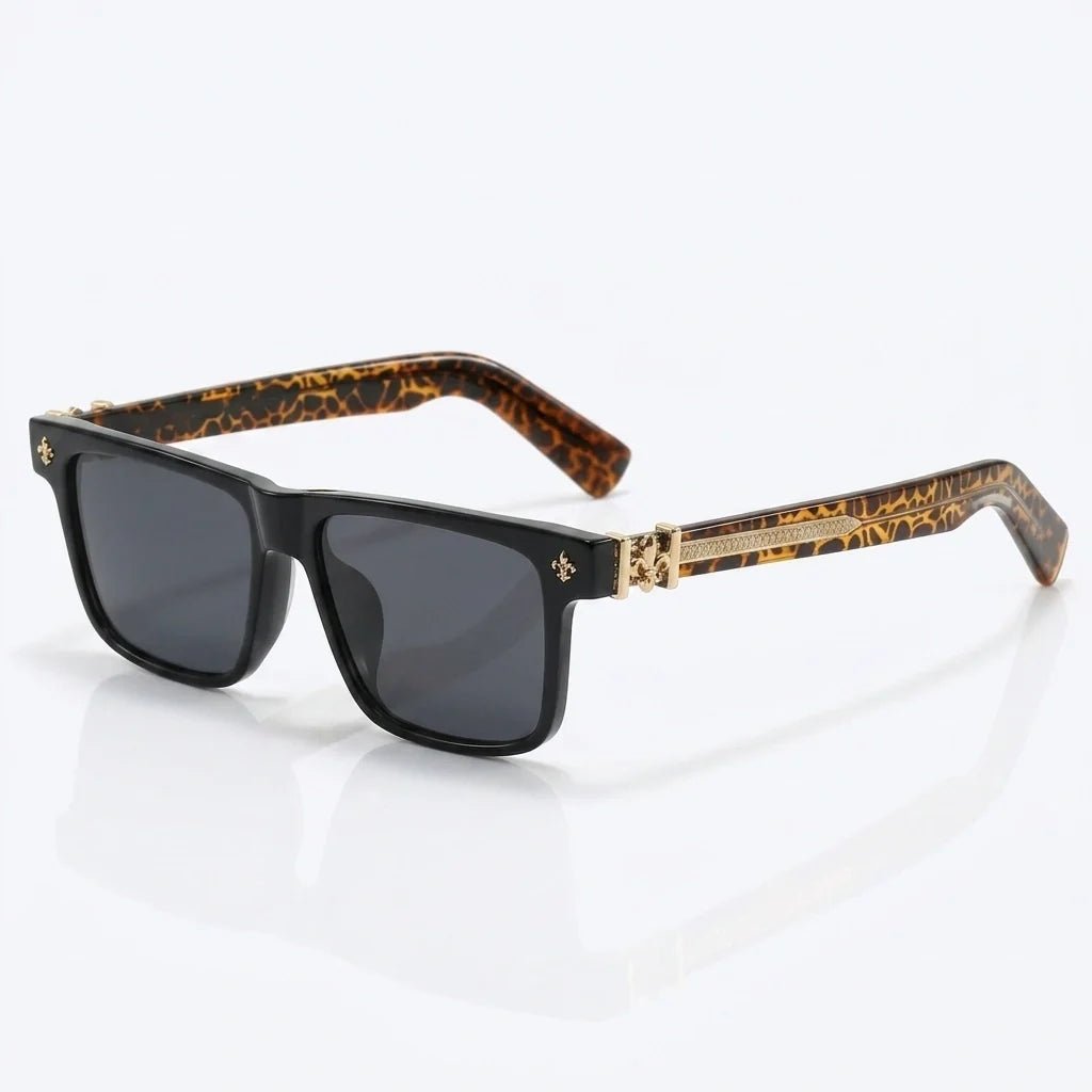 Marceau Lunettes de soleil en acétate à verres carrés teintés UV400 unisexe avec branches contrastées - Hommfer