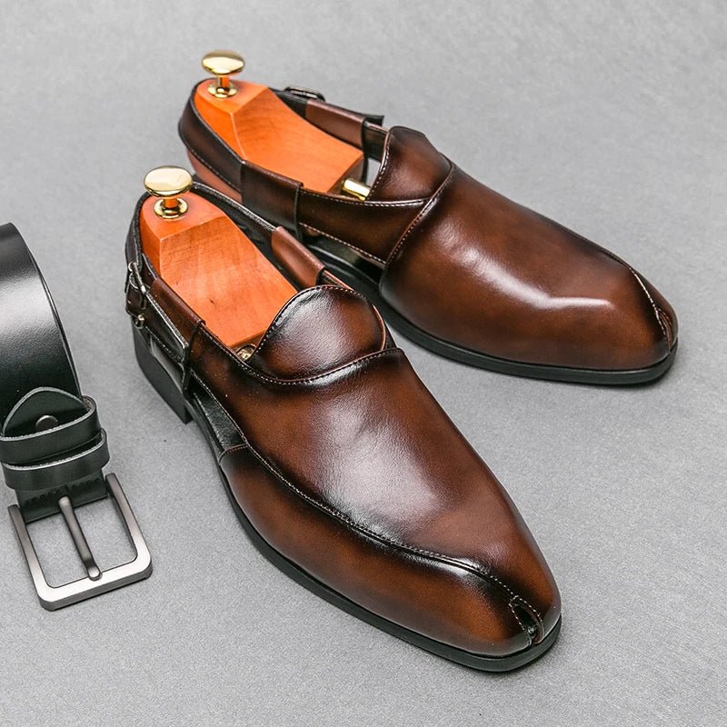 Marceau Mocassins en cuir souple à découpes carrées pour une adhérence sur tous les terrains - Hommfer
