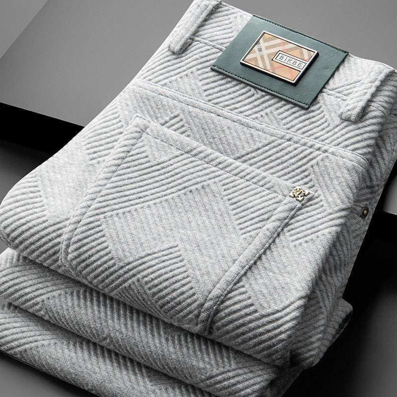 Marceau Pantalon à carreaux en tissu extensible, doublé en polaire, coupe droite pour l’hiver - Hommfer