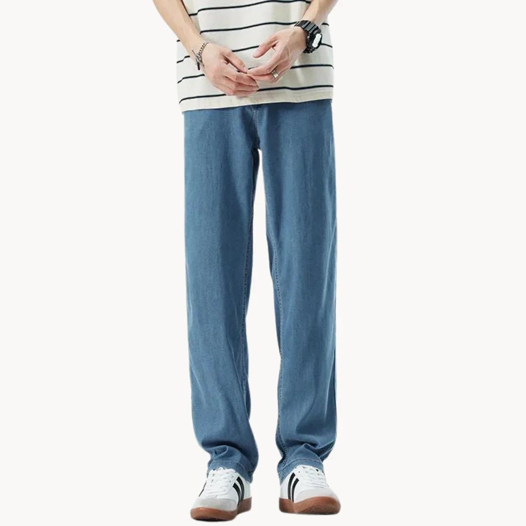 Marceau Pantalon Droit en Denim Doux à base de Lyocell pour Confort Respirant par Temps Chaud - Hommfer