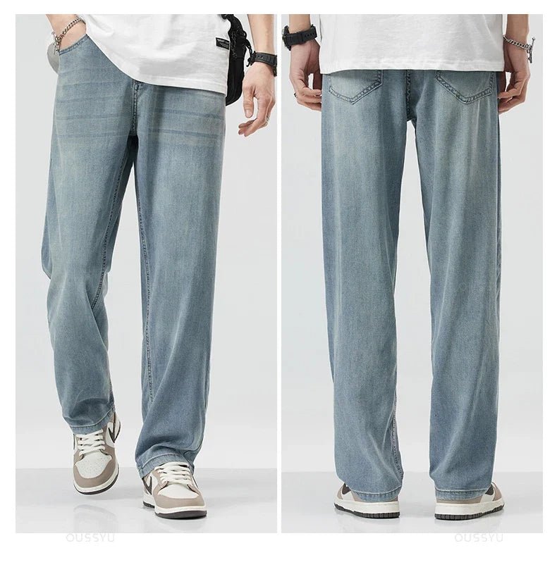 Marceau Pantalon Droit en Denim Doux à base de Lyocell pour Confort Respirant par Temps Chaud - Hommfer