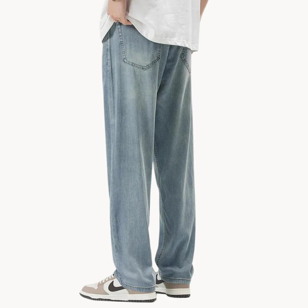 Marceau Pantalon Droit en Denim Doux à base de Lyocell pour Confort Respirant par Temps Chaud - Hommfer
