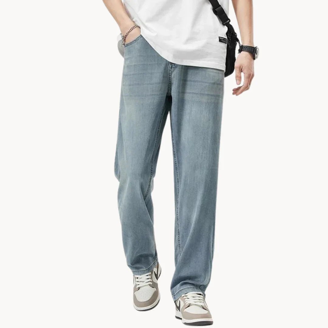 Marceau Pantalon Droit en Denim Doux à base de Lyocell pour Confort Respirant par Temps Chaud - Hommfer