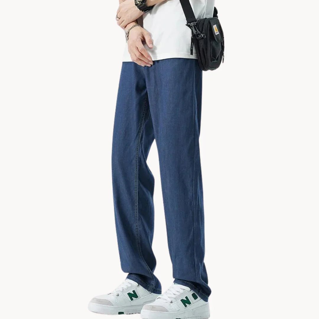 Marceau Pantalon Droit en Denim Doux à base de Lyocell pour Confort Respirant par Temps Chaud - Hommfer