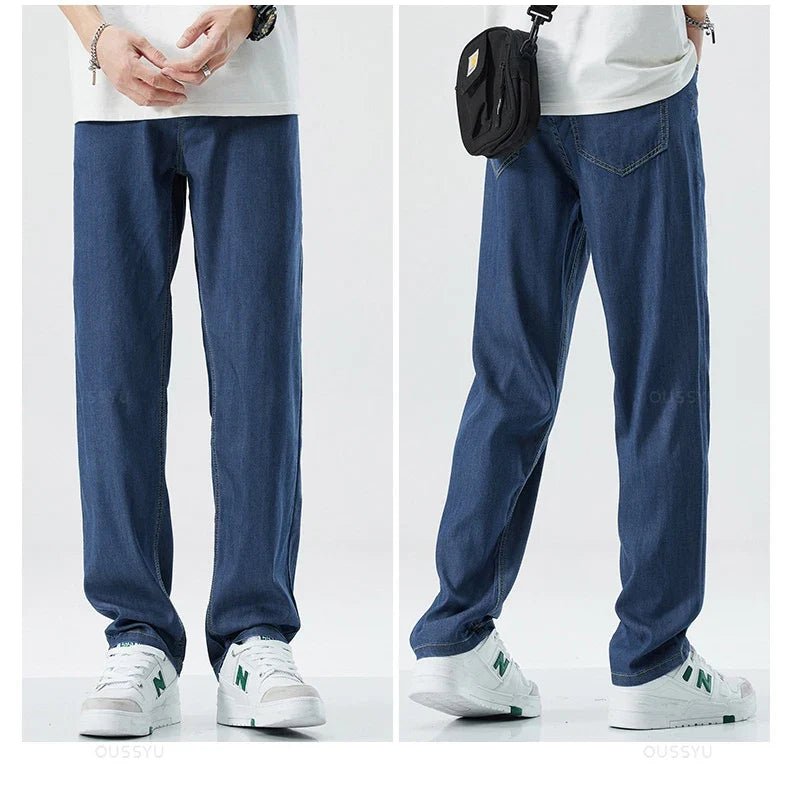 Marceau Pantalon Droit en Denim Doux à base de Lyocell pour Confort Respirant par Temps Chaud - Hommfer