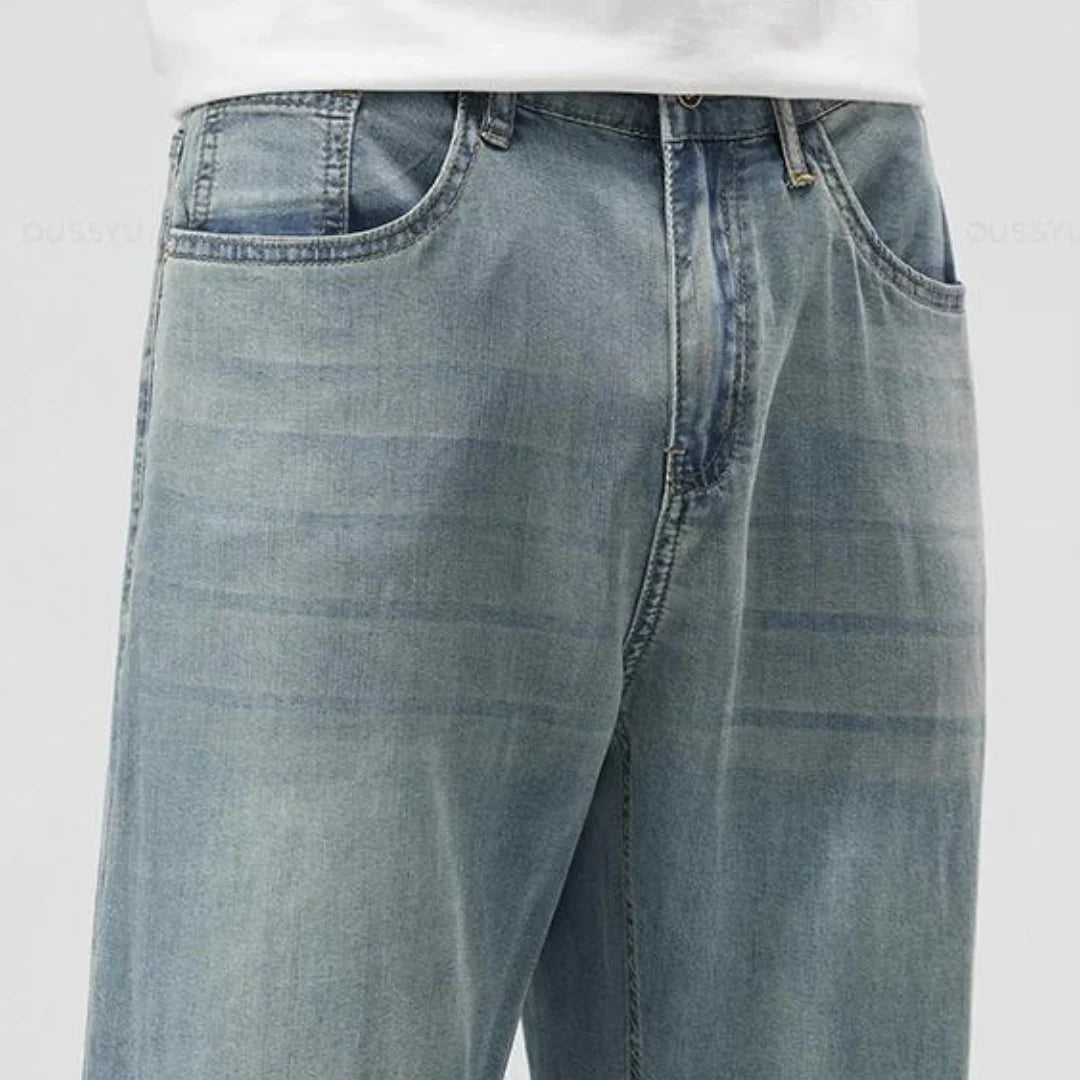 Marceau Pantalon Droit en Denim Doux à base de Lyocell pour Confort Respirant par Temps Chaud - Hommfer