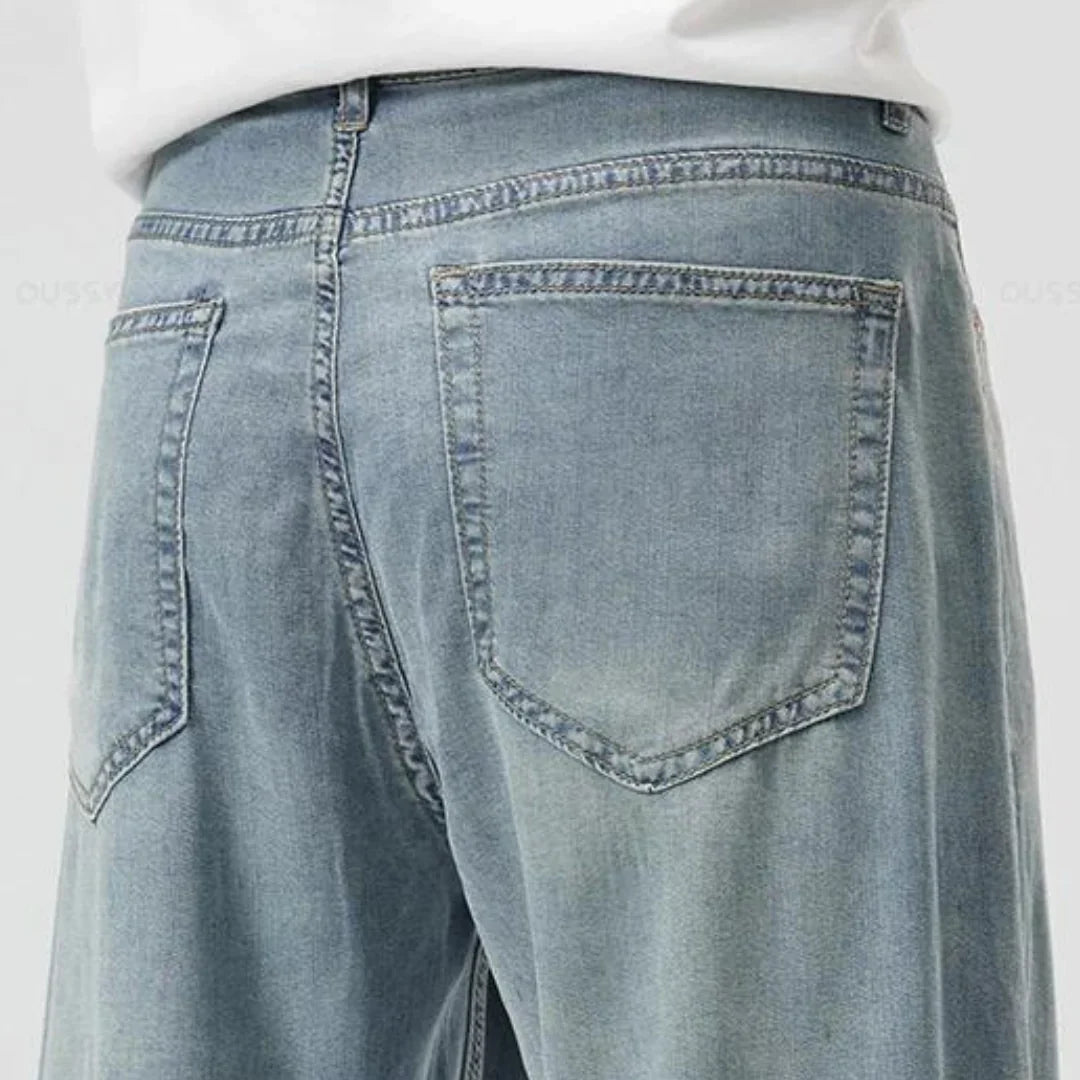 Marceau Pantalon Droit en Denim Doux à base de Lyocell pour Confort Respirant par Temps Chaud - Hommfer