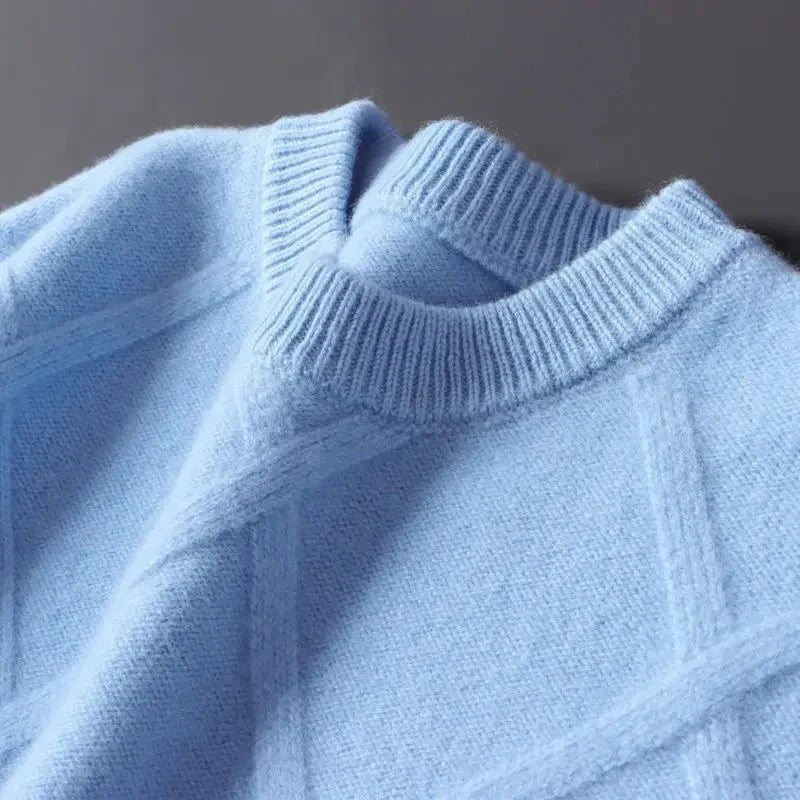 Marceau Pull en mélange de cachemire à motif losange, coupe décontractée pour la chaleur au quotidien - Hommfer