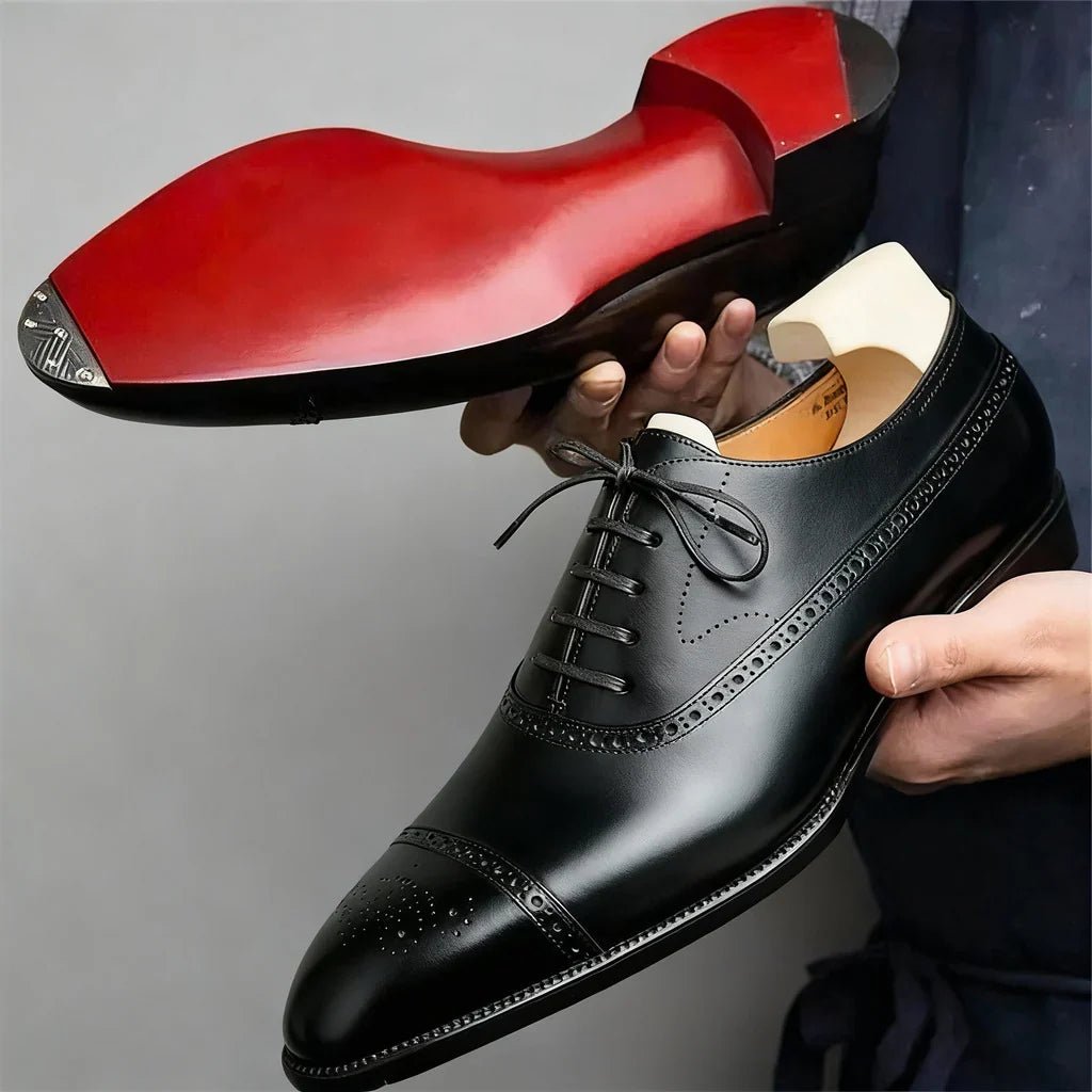 Marceau Richelieu brogue en cuir fait main à bout fleuri pour un confort dès le premier jour - Hommfer