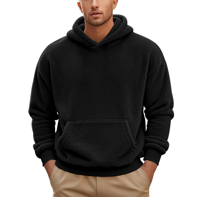 Marceau Sweat à capuche en polaire douce et épaisse pour la chaleur et les superpositions automne-hiver - Hommfer