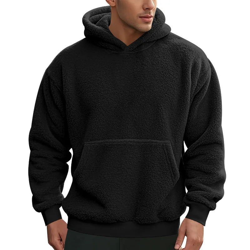 Marceau Sweat à capuche en polaire douce et épaisse pour la chaleur et les superpositions automne-hiver - Hommfer