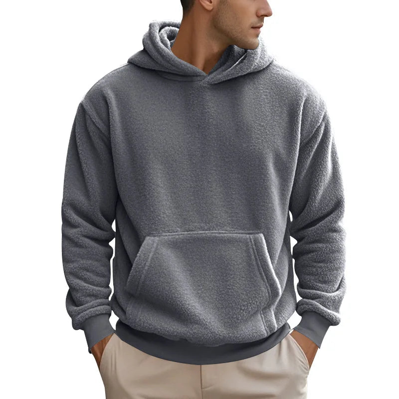 Marceau Sweat à capuche en polaire douce et épaisse pour la chaleur et les superpositions automne-hiver - Hommfer
