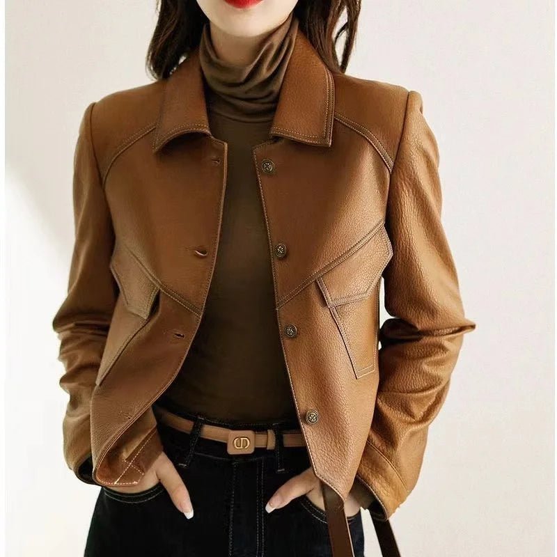 Marceau Veste en cuir vegan souple, coupe ajustée et courte pour une tenue soignée au quotidien - Hommfer