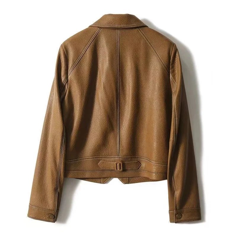 Marceau Veste en cuir vegan souple, coupe ajustée et courte pour une tenue soignée au quotidien - Hommfer