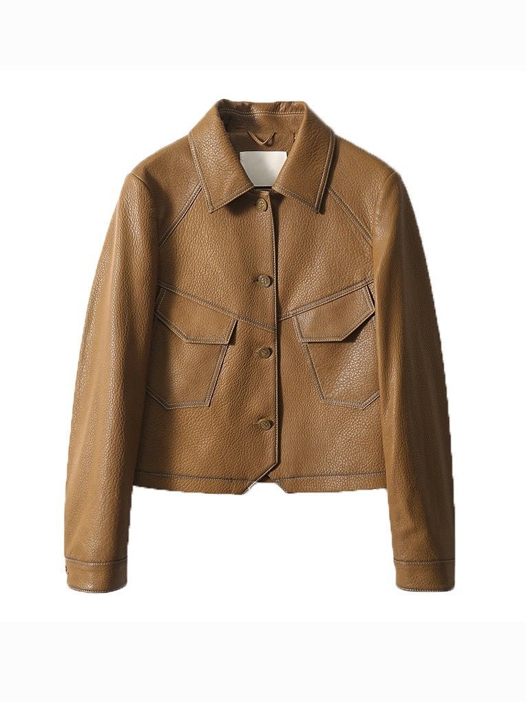 Marceau Veste en cuir vegan souple, coupe ajustée et courte pour une tenue soignée au quotidien - Hommfer