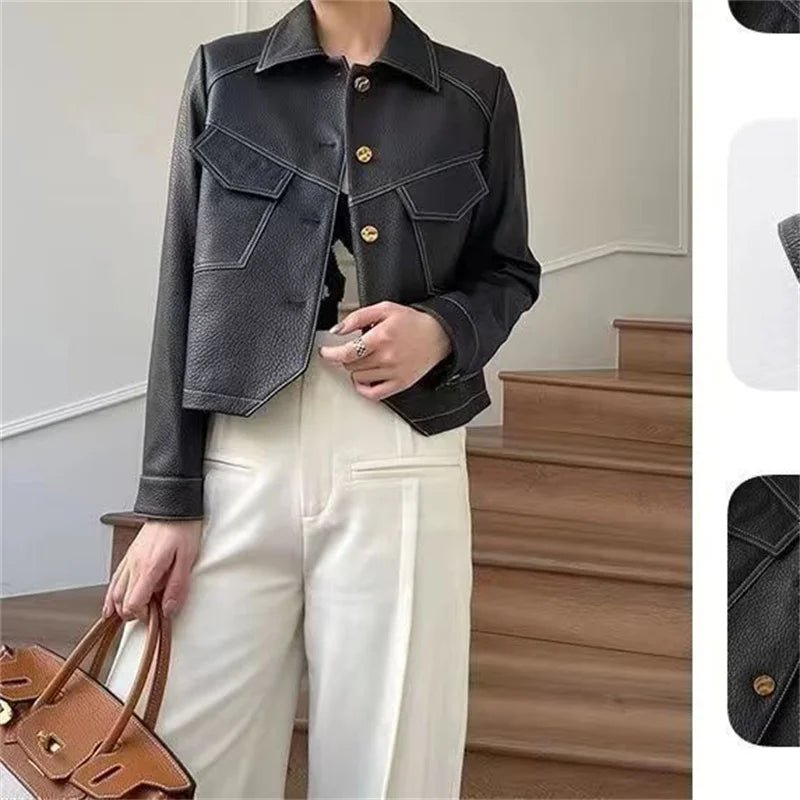 Marceau Veste en cuir vegan souple, coupe ajustée et courte pour une tenue soignée au quotidien - Hommfer