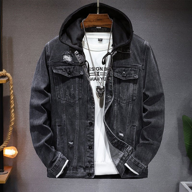 Marceau Veste en Jean à Capuche en Denim 100 % Coton Biologique pour la Superposition au Quotidien - Hommfer