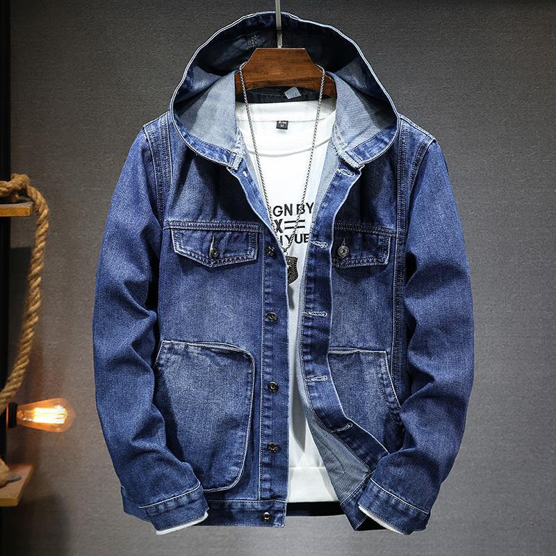 Marceau Veste en Jean à Capuche en Denim 100 % Coton Biologique pour la Superposition au Quotidien - Hommfer
