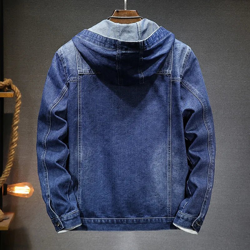 Marceau Veste en Jean à Capuche en Denim 100 % Coton Biologique pour la Superposition au Quotidien - Hommfer