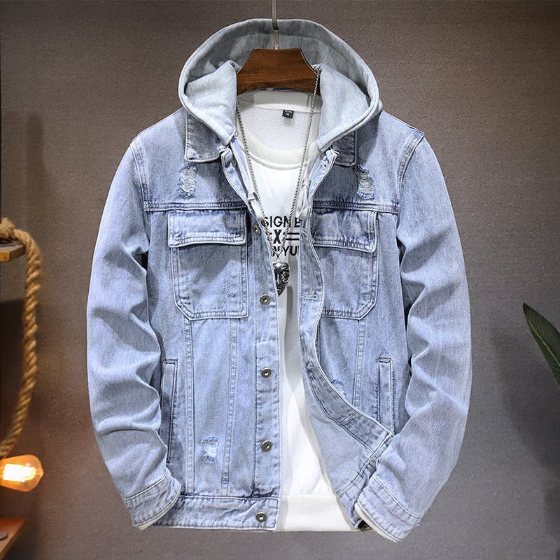Marceau Veste en Jean à Capuche en Denim 100 % Coton Biologique pour la Superposition au Quotidien - Hommfer