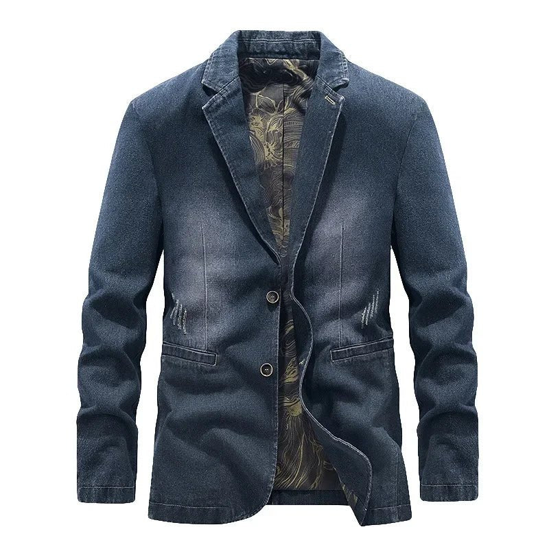 Marceau Veste en Jean Esprit Blazer à Un Bouton, Coupe Ajustée et Doublure Douce - Hommfer