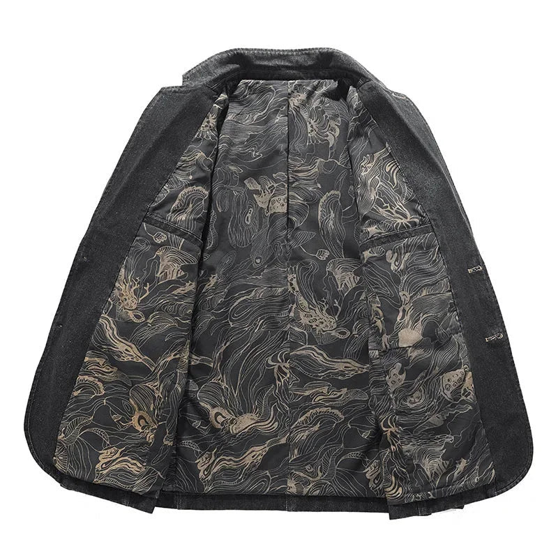 Marceau Veste en Jean Esprit Blazer à Un Bouton, Coupe Ajustée et Doublure Douce - Hommfer