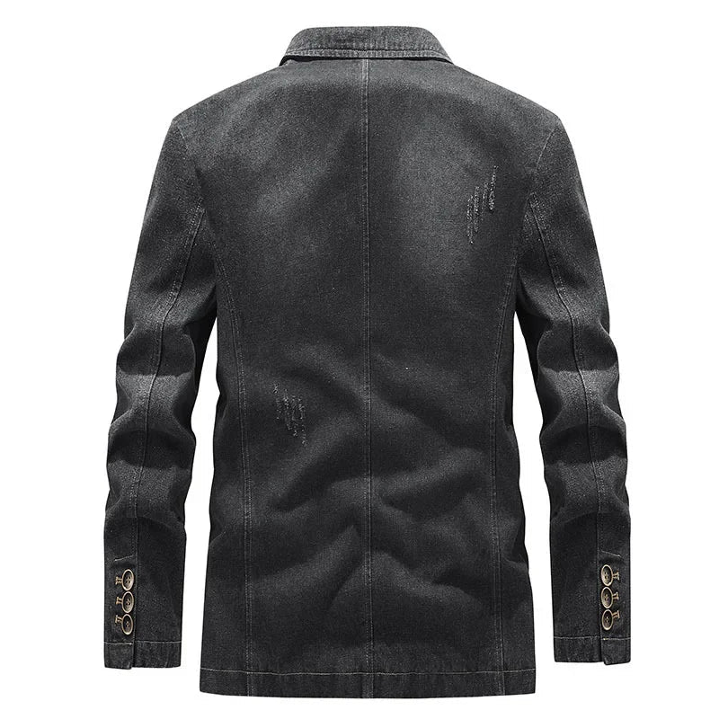 Marceau Veste en Jean Esprit Blazer à Un Bouton, Coupe Ajustée et Doublure Douce - Hommfer