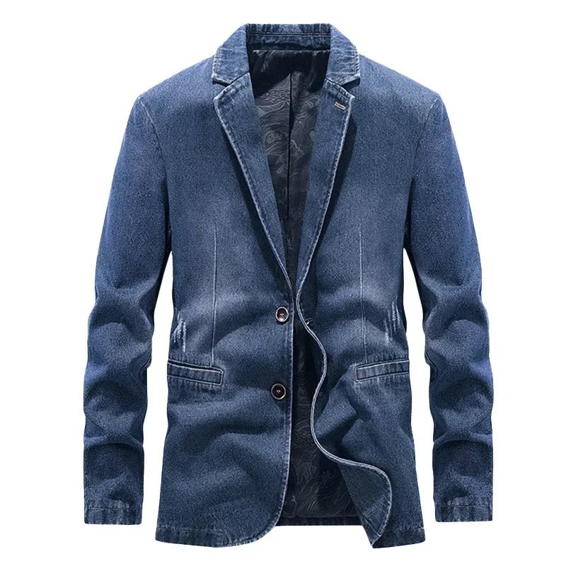 Marceau Veste en Jean Esprit Blazer à Un Bouton, Coupe Ajustée et Doublure Douce - Hommfer