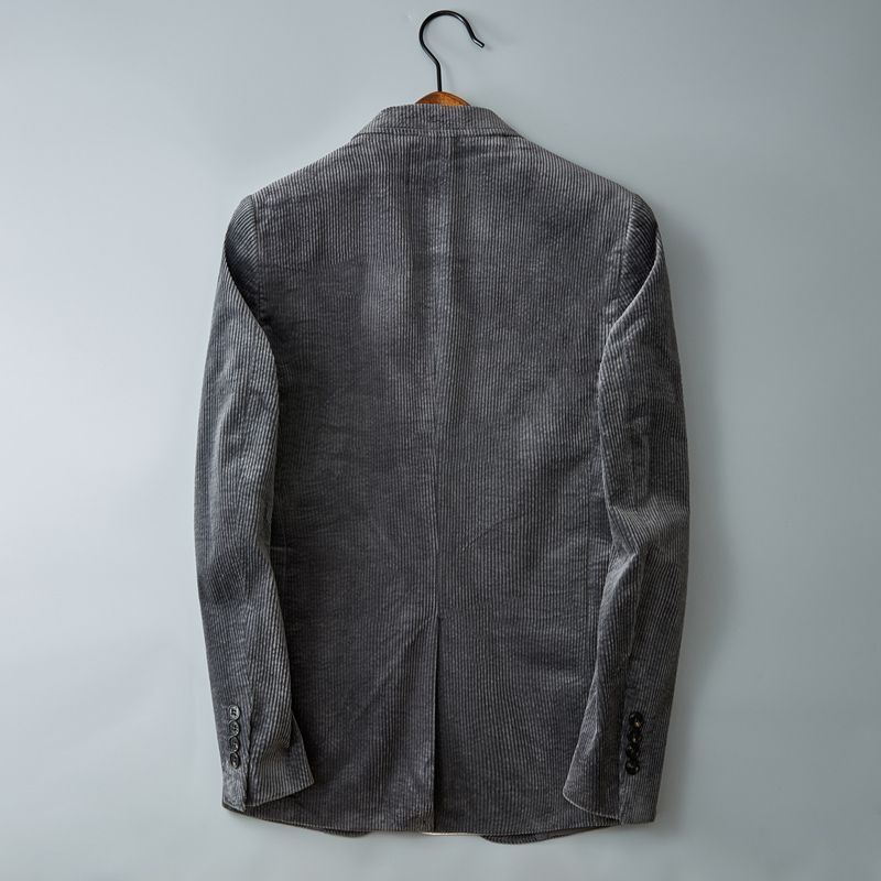 Marceau Veste en velours côtelé à rayures, coupe slim, confort respirant du printemps à l’automne - Hommfer