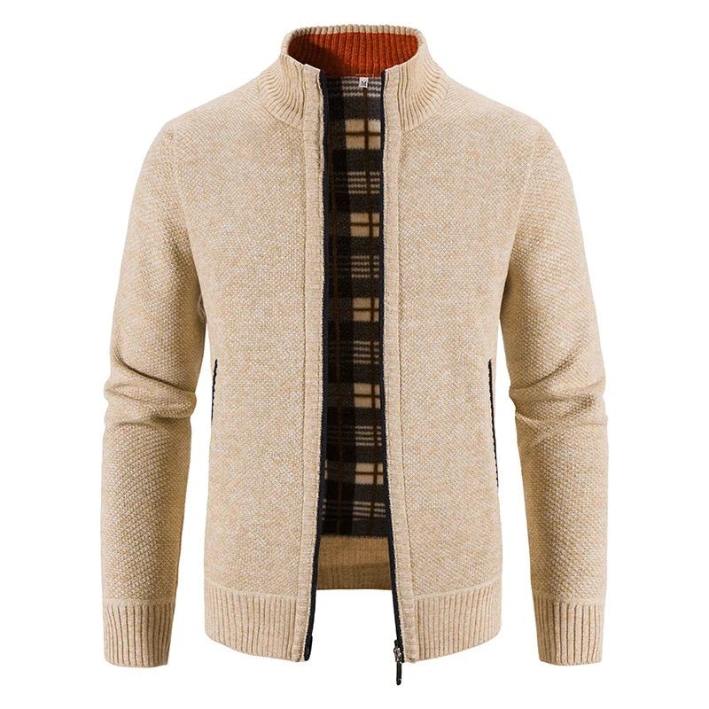 Marceau Veste zippée doublée en polaire coupe slim pour l'automne et l'hiver - Hommfer