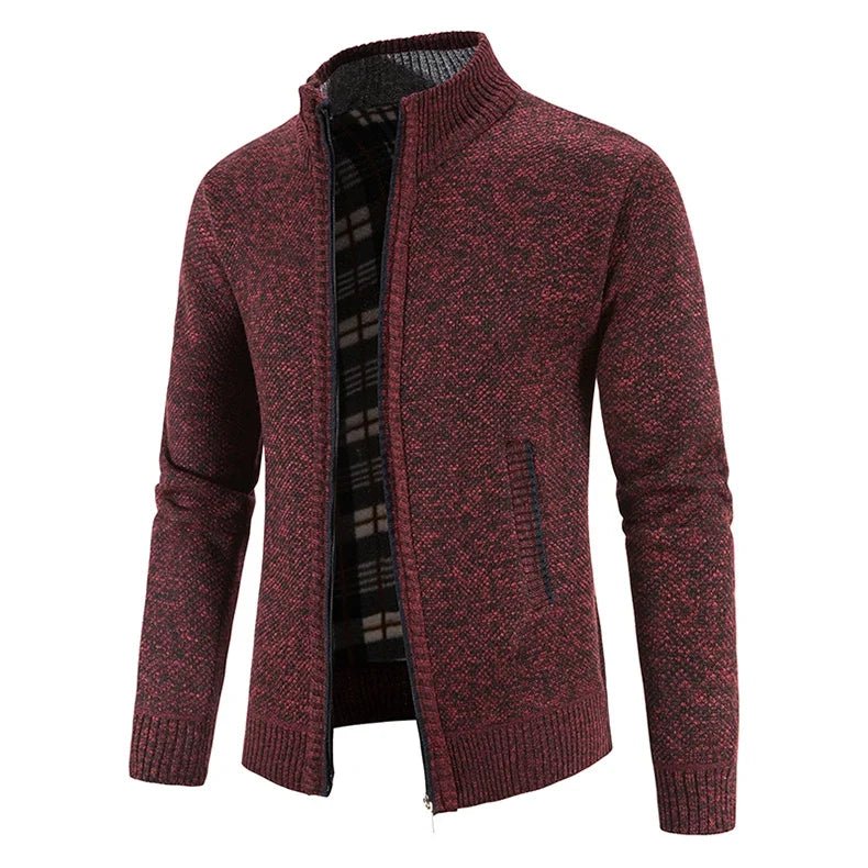 Marceau Veste zippée doublée en polaire coupe slim pour l'automne et l'hiver - Hommfer