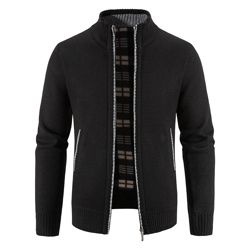 Marceau Veste zippée doublée en polaire coupe slim pour l'automne et l'hiver - Hommfer