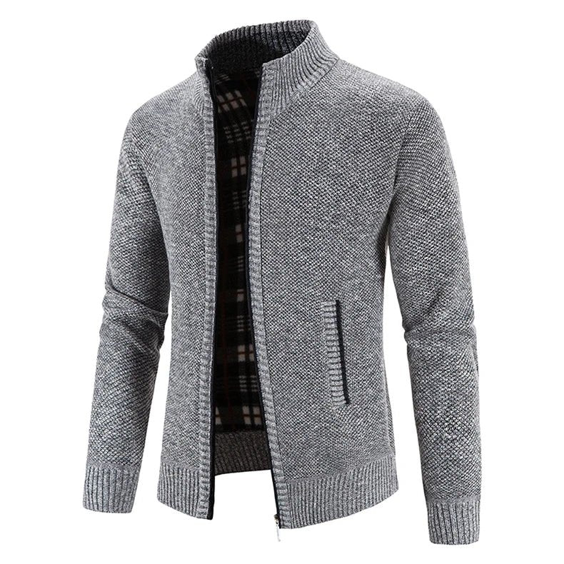 Marceau Veste zippée doublée en polaire coupe slim pour l'automne et l'hiver - Hommfer