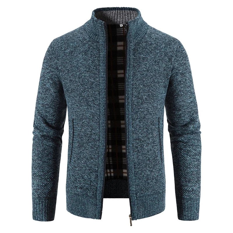 Marceau Veste zippée doublée en polaire coupe slim pour l'automne et l'hiver - Hommfer