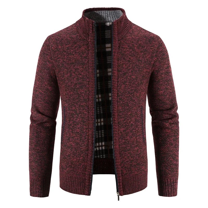 Marceau Veste zippée doublée en polaire coupe slim pour l'automne et l'hiver - Hommfer