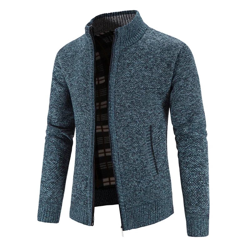 Marceau Veste zippée doublée en polaire coupe slim pour l'automne et l'hiver - Hommfer