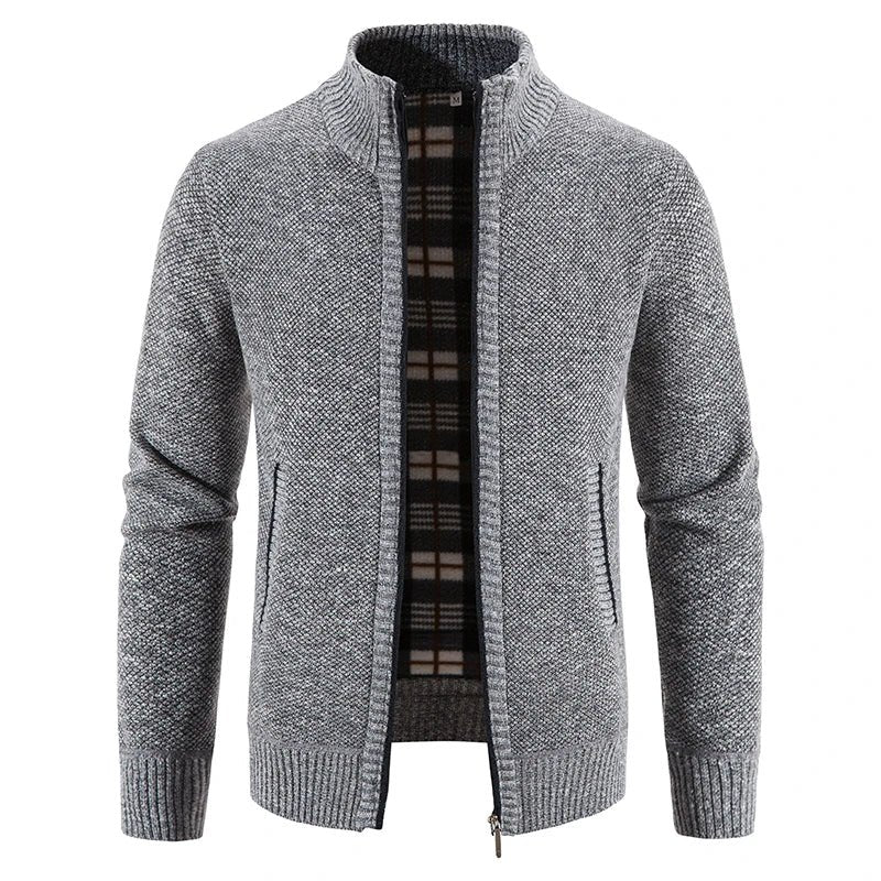 Marceau Veste zippée doublée en polaire coupe slim pour l'automne et l'hiver - Hommfer