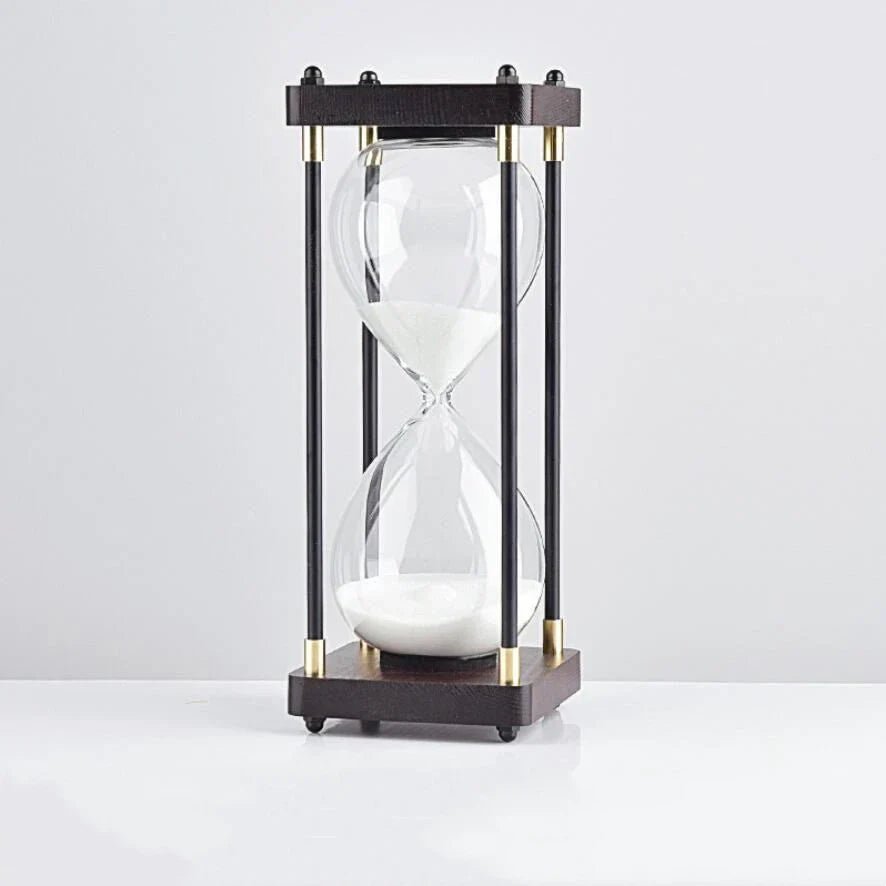 Meridian Hourglass Timer in Wood and Copper for 60-Minute Focus Sessions - Hommfer