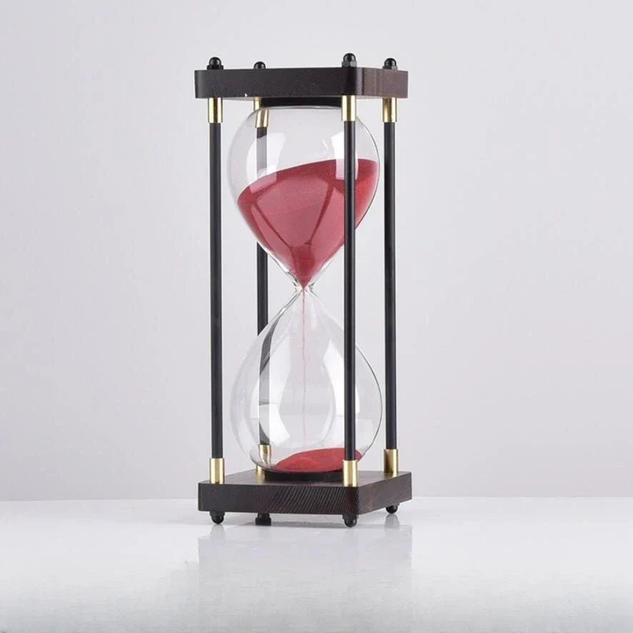 Meridian Hourglass Timer in Wood and Copper for 60-Minute Focus Sessions - Hommfer
