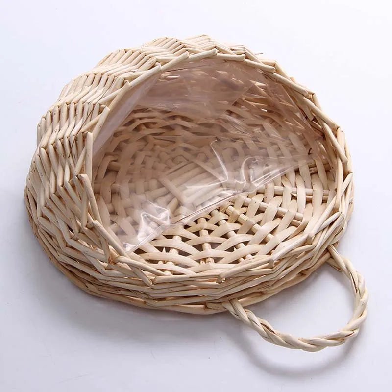 Panier mural en rotin fait main pour plantes et fleurs, plusieurs tailles et deux couleurs - Hommfer