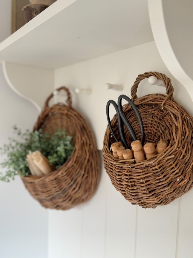 Panier mural en rotin fait main pour plantes et fleurs, plusieurs tailles et deux couleurs - Hommfer