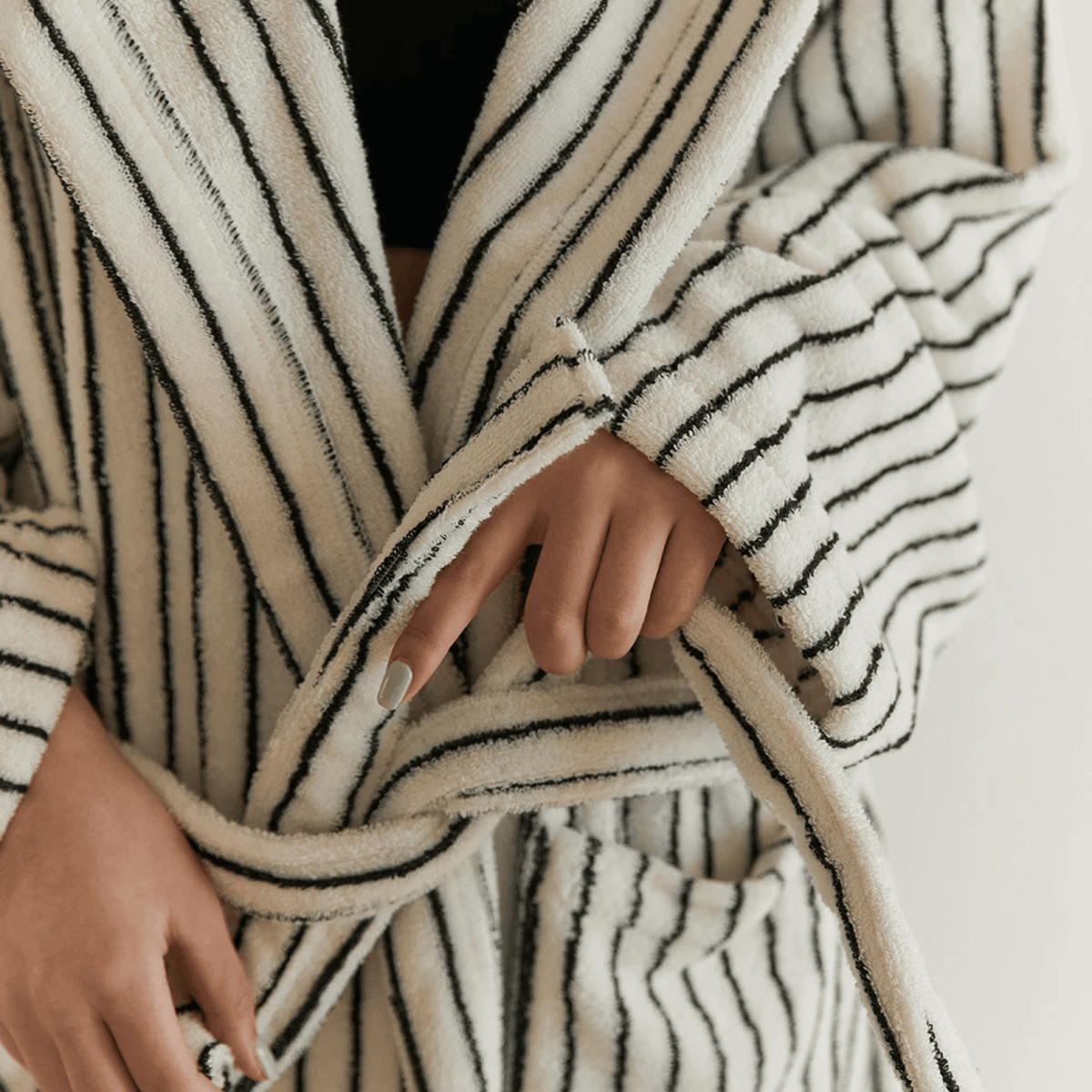 Peignoir en coton bio 100% jacquard épais et absorbant qualité hôtelière - Hommfer
