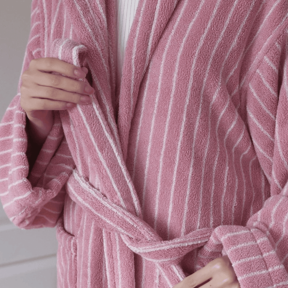 Peignoir en coton bio 100% jacquard épais et absorbant qualité hôtelière - Hommfer
