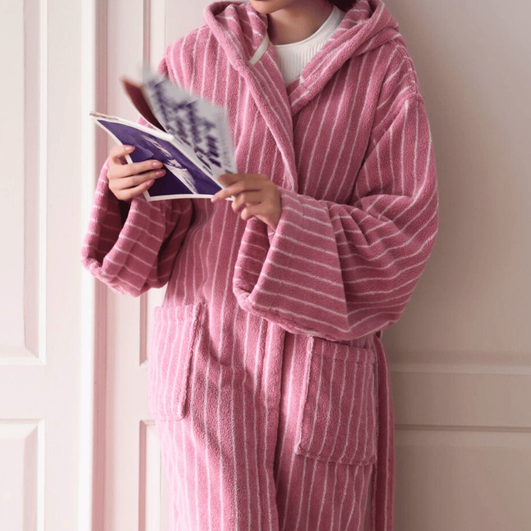 Peignoir en coton bio 100% jacquard épais et absorbant qualité hôtelière - Hommfer