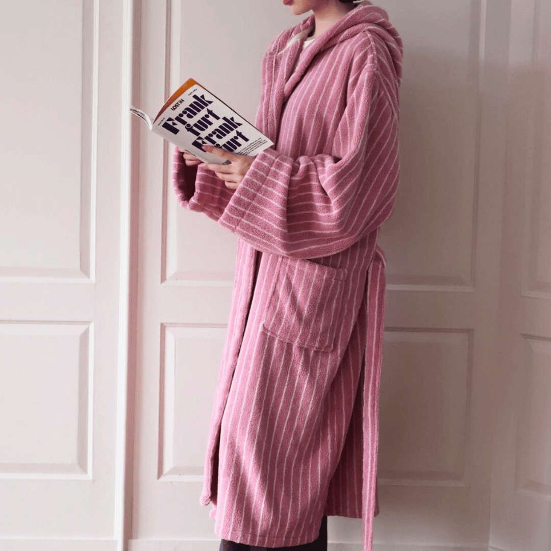 Peignoir en coton bio 100% jacquard épais et absorbant qualité hôtelière - Hommfer